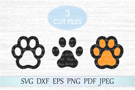 Paw Print Svg File Dog Paw Cut File Paw Print Clipart 220598 Svgs