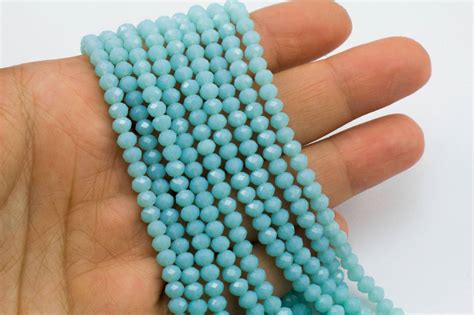 4mm Baby Blue Crystal Glass Beads #CB4-46 | 4mm Crystal Beads