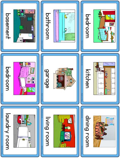 Rooms In A House Flash Cards