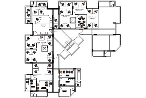 Cad Drawings Of Office Building Block Layout Plan Autocad