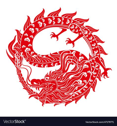 Traditional Chinese Dragon Isolated Royalty Free Vector