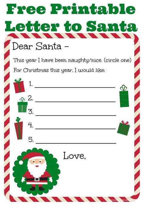 16 Free Letter To Santa Templates For Kids Christmas Letter Template