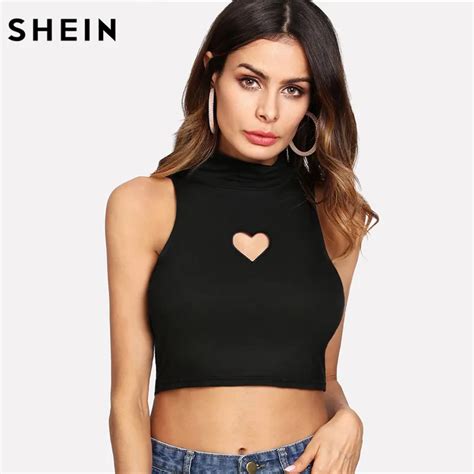 Buy Shein Sexy Tanks Tops Female Elegant Sexy Tops For Women Heart Cut Front