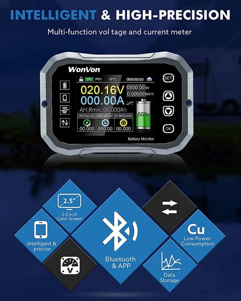 Buy Wonvon 400a Smart Battery Monitor Rv Battery Monitor With Shunt
