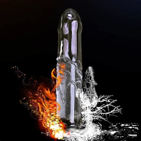 Hollow Ice And Fire Feeling Crystal Realistic Penis Dildo Anal Plug Vaginal Massage Orgasm Sex