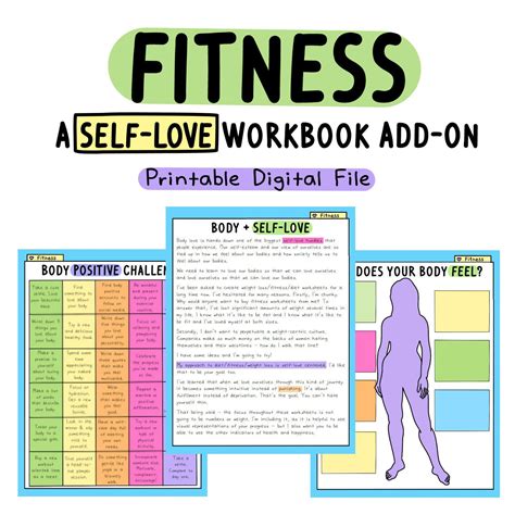 Self Love Workbook Fitness Add On Self Care Self Help Personal