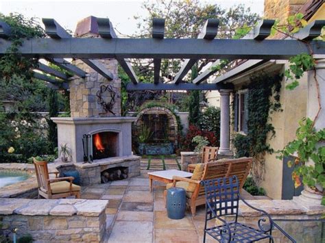 40 Best Patio Designs With Pergola And Fireplace Covered Outdoor Living Space Ideas Pergola