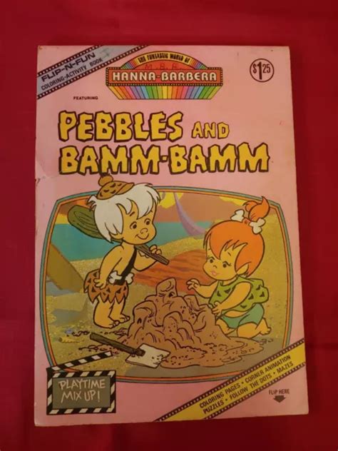 Flip N Fun Pebbles And Bamm Bamm Cartoon Coloring Book Hanna Barbera