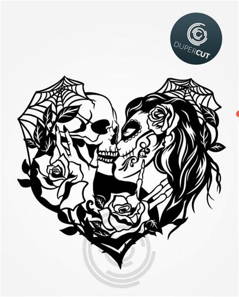 Pin By Amanda Phillips On Tattoo Designs Skull Couple Tattoo Sugar Skull Artwork Skull
