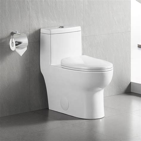 Deervalley Dv 1f026 Dual Flush Elongated One Piece Toilet Soft Closing