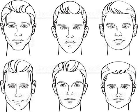 Unique Men Face Shape Line Drawing Illustration Vector Design