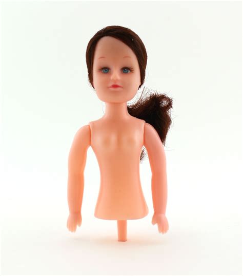 5 Inch Plastic Craft Doll Brown Hair