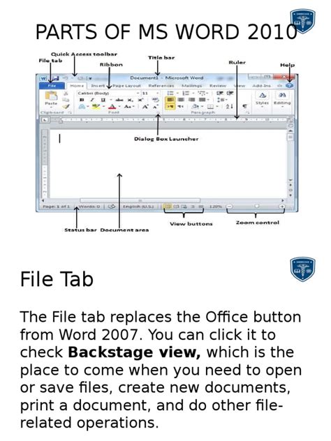 Parts Of Ms Word 2010 Microsoft Word Computer Keyboard Free 30