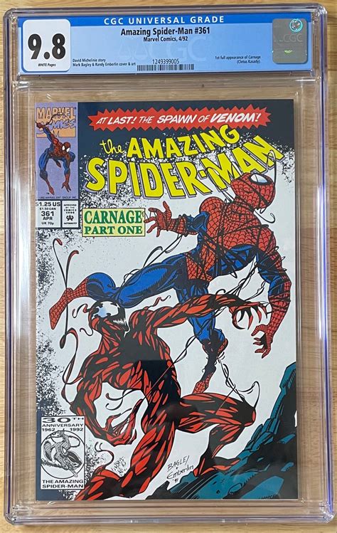 Myslabs Amazing Spider Man 361 1st Appearance Of Carnage Cgc 98