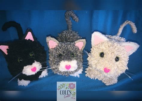 Custom Pompom Cats Yarn Kittens That Look Like Your Own Pet A
