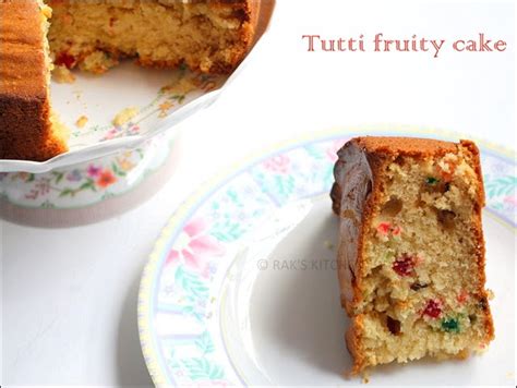 Eggless Tutti Frutti Cake Recipe Raks Kitchen Indian Vegetarian Recipes