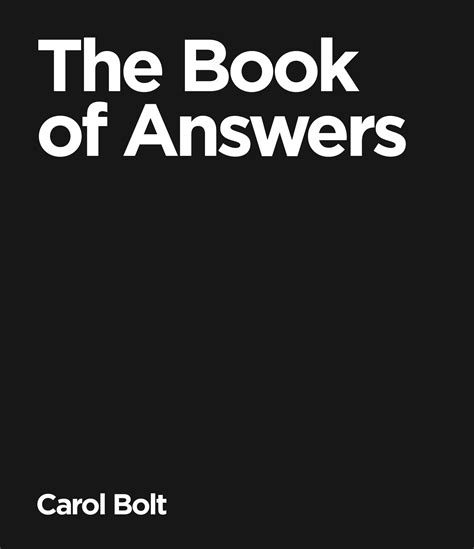 The Book Of Answers By Carol Bolt Penguin Books Australia