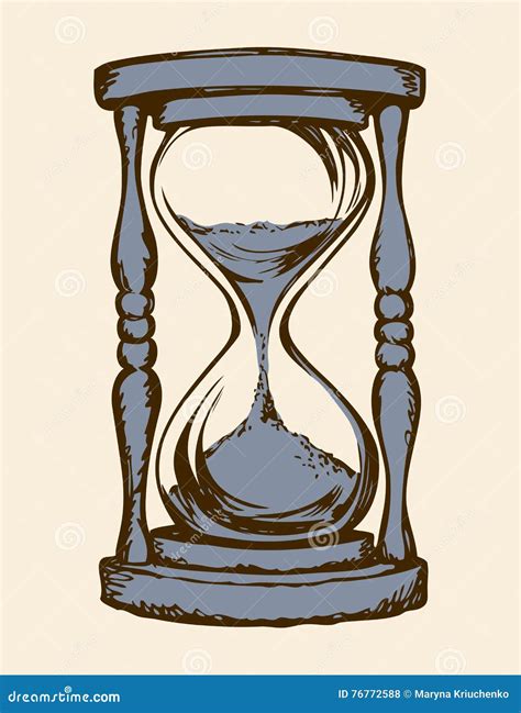 Hourglass Vector Drawing Stock Vector Illustration Of Sand 76772588