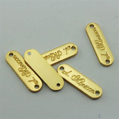 100pcs Pack Shiny Golden Electroplating Tiny Metal Tags Labels With