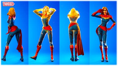 Fortnite Thicc Captain Marvel Skin Showcased With Favourite Dance