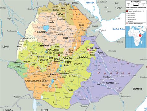 Map Of Ethiopia And Ethiopian Political Map Maps Pinterest