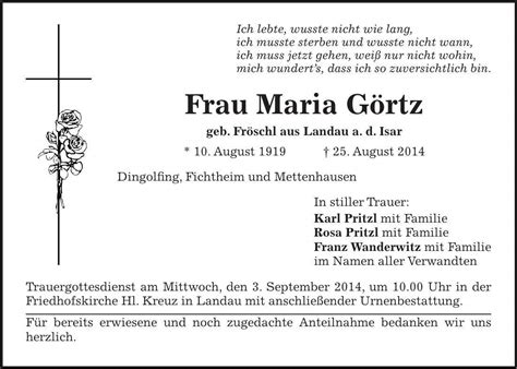 Einen antrag auf rente aus der gesetzlichen rentenversicherung muss in deutschland jeder sozialleistungsträger kostenlos entgegen nehmen. Traueranzeige Familienanzeigen / Todesanzeigen - idowa Markt