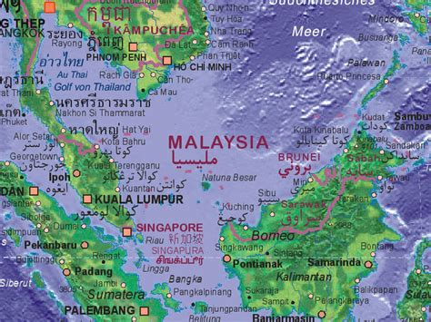 Map Of Malaysia And Surrounding Countries Maps Of The World