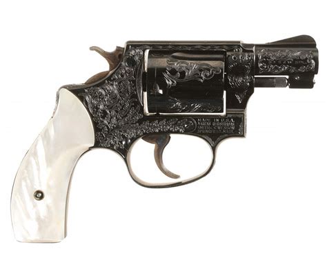Engraved Smith And Wesson 38 Chiefs Special Double Action Revolver With