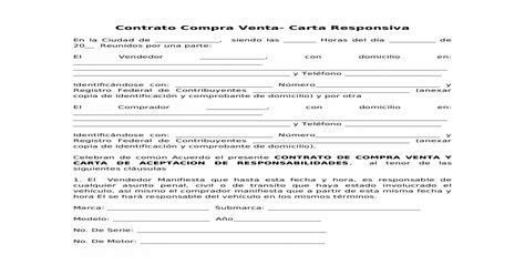 Contrato Compra Venta Y Carta Responsiva Doc Document
