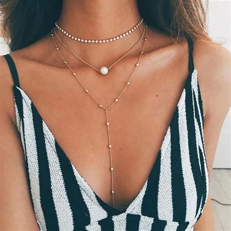 Buy Pinksee Sexy Imitation Pearl Chain Necklaces