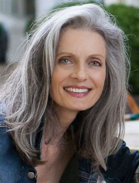 Long Gray Elegance Hairstyles For Women Over 50s Long Gray Hair Hair