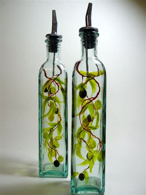 olive oil dispenser bottle recycled glass with muted olives etsy uk olive oil dispenser oil