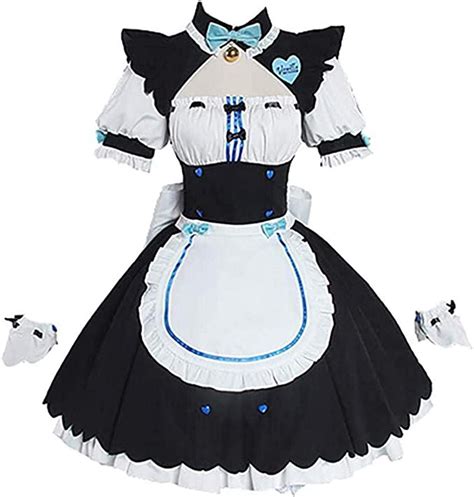 Nekopara Chocola Cosplay Catgirl Vanilla Maid Uniform Dress Costume For