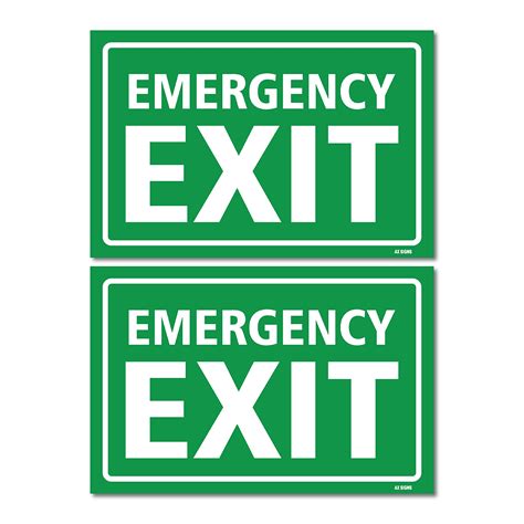 Buy 2 Pack Emergency Exit Sign Sticker 885 X 585 Self Adhesive