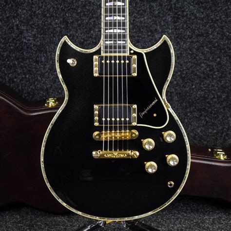 Yamaha Sg3000 Electric Guitar Black W Hard Case 2nd Hand Rich