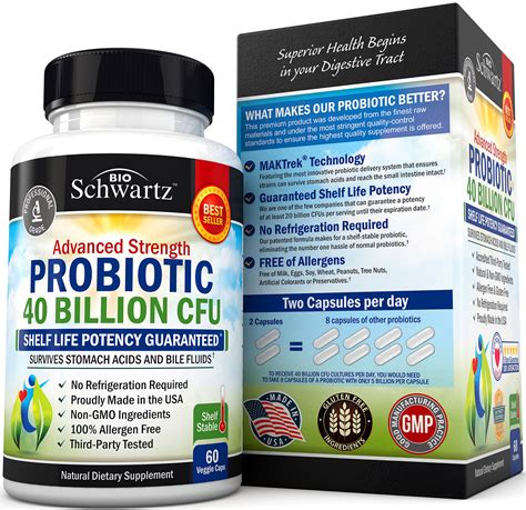 Daily Probiotic Supplement With 40 Billion Cfu Gut Health Complex