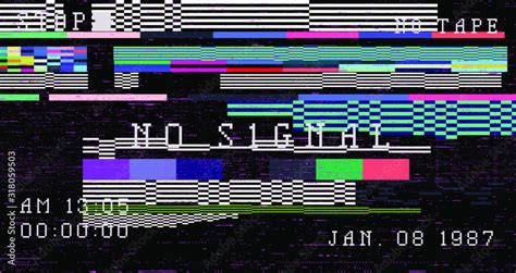 Glitch Camera Effect Retro Vhs Background Like In Old Video Tape
