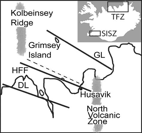 Map Of The Tjörnes Fracture Zone And Surrounding Regions The Inset