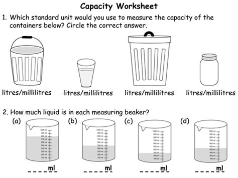 Measuring Capacity Using Standard Units Powerpoint Presentation And