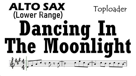 Dancing In The Moonlight Alto Sax Lower Sheet Music Backing Track Play