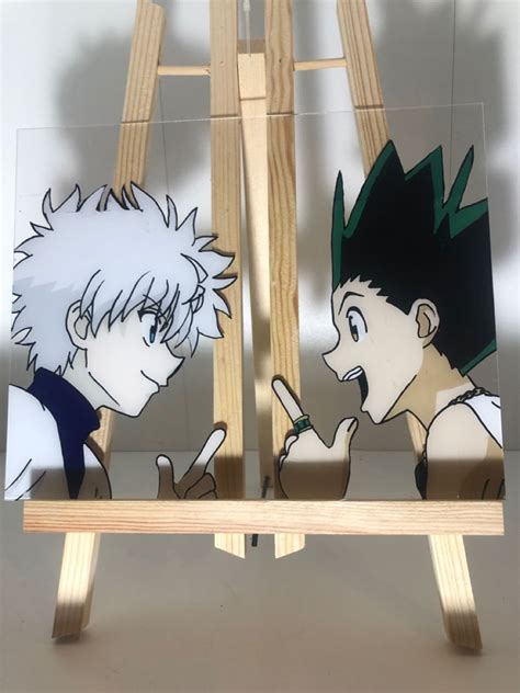 Custom Made Anime Painting On Plexiglass Of Gon And Killiua From Hunter