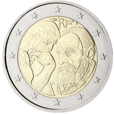 2 Euro Commemorative De La France De 2017 Centenaire Dauguste Rodin