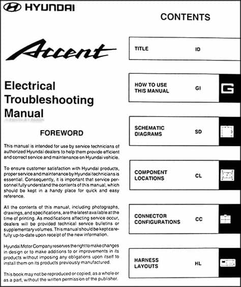 2002 Hyundai Accent Electrical Troubleshooting Manual Original