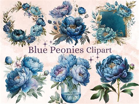 Watercolor Peonies Watercolor Images Blue Peonies Blue Flowers