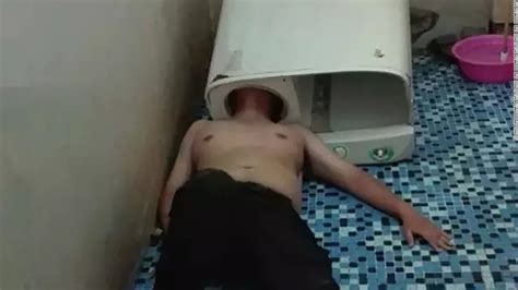 China Man S Head Stuck Inside Washing Machine Cnn