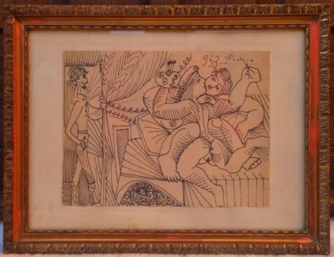 PABLO PICASSO INK Drawing Hand Signed Cubist Surrealist Expressionist Raffaello PicClick