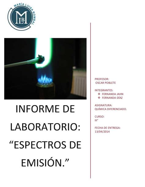 A salt (=chemical substance formed by an.: Calaméo - Ensayo a la llama, espectros de emision