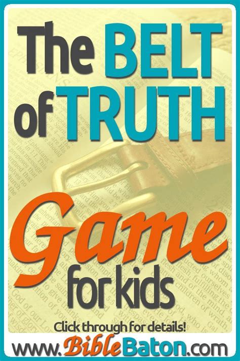 The Belt Of Truth Game For Kids Belt Of Truth Bible For Kids Bible