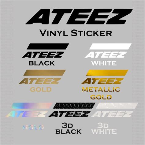 Kraftitaph Ateez Logo Vinyl Stickers Kpop Atiny Waterproof