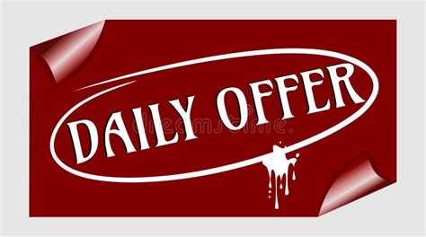 Daily Offer Banner On Dark Red Paper With Rolled Corner Oblique